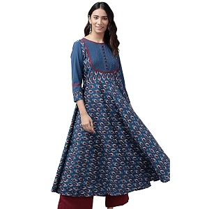 Yash Gallery Womens Cotton Relaxed Fit Anarkali