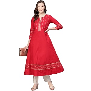 Yash Gallery Womens Cotton Relaxed Fit Anarkali