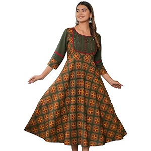 Yash Gallery Womens Cotton Relaxed Fit Anarkali