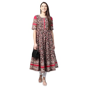 Yash Gallery Womens Cotton Relaxed Fit Anarkali