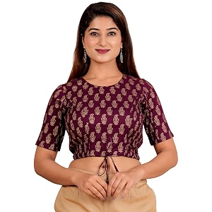 yash gallery women39s cotton zig-zag printed regular regular fit short sleeve blouse
