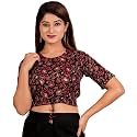 Yash Gallery Women's Cotton Zig-Zag Printed Regular Regular Fit Short Sleeve Blouse