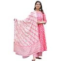 Yash Gallery Women's Cotton Floral Printed Anarkali Kurta with Pants &amp; Dupatta Set