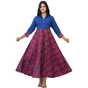 Yash Gallery Womens Floral Printed Anarkali Maxi