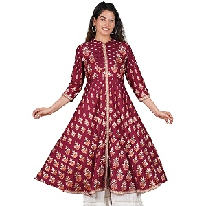 Yash Gallery Womens Rayon Relaxed Fit Anarkali