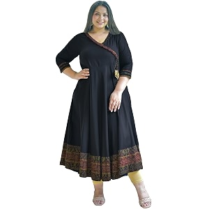 Yash Gallery Womens Rayon Relaxed Fit Angrakha