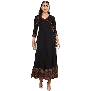 Yash Gallery Womens Rayon Relaxed Fit Angrakha