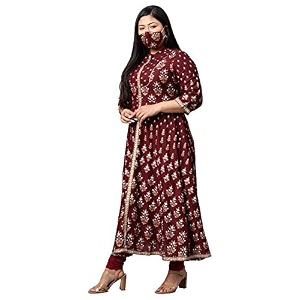 Yash Gallery Womens Rayon Relaxed Fit Anarkali