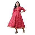 Yash Gallery Womens Cotton Gold Printed Ethnic