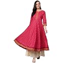 Yash Gallery Womens Cotton Gold Printed Ethnic