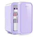 YASHE Mini Fridge, 6 Liter/8 Can 110V AC/DC Portable Thermoelectric Cooler Refrigerators for Bedroom, Skincare, Beverage, Office, Dorm Room and Car, Purple