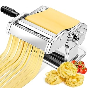 yashe 2-in-1 pasta maker with cleaning kit adjustable thickness settings pasta maker machine with pasta roller and cutter dual width noodle maker for pasta spaghetti fettuccine lasagna
