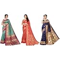 Yashika Art Silk Printed with Unstitched Blouse Piece for Women Combo | New Sari | Latest Saree_Pack of 3