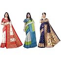Yashika Art Silk Printed with Unstitched Blouse Piece for Women Combo | New Sari | Latest Saree_Pack of 3