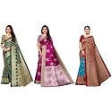 Yashika Art Silk Printed with Unstitched Blouse Piece for Women Combo | New Sari | Latest Saree_Pack of 3