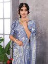 YASHIKA Floral Print Bollywood Tussar Silk Saree