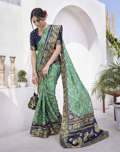 yashika printed bollywood tussar silk saree