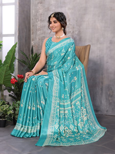 yashika printed bollywood tussar silk saree