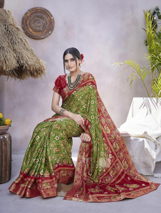 yashika printed bollywood tussar silk saree