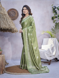 yashika printed bollywood tussar silk saree