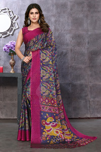 yashika printed bollywood tussar silk saree