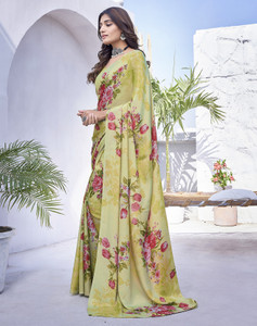 yashika printed bollywood tussar silk saree