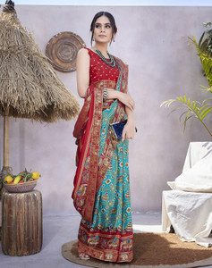 yashika printed bollywood tussar silk saree