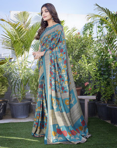 yashika printed bollywood tussar silk saree