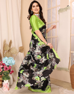 yashika printed bollywood tussar silk saree green