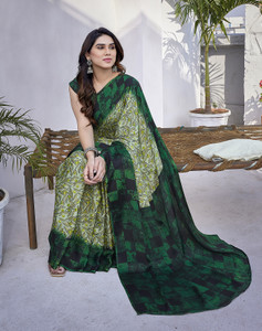 yashika printed bollywood tussar silk saree multicolor
