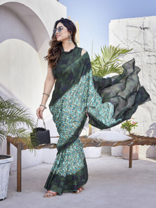 yashika printed bollywood tussar silk saree