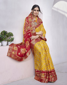 yashika printed bollywood tussar silk saree