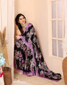 YASHIKA Printed Bollywood Tussar Silk Saree (Purple)