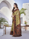 YASHIKA Printed Bollywood Tussar Silk Saree (Multicolor)