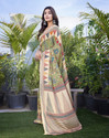 YASHIKA Printed Bollywood Tussar Silk Saree (Green)