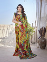 YASHIKA Printed Bollywood Tussar Silk Saree (Multicolor)