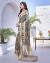 YASHIKA Printed Bollywood Tussar Silk Saree (Grey)