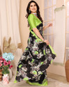 YASHIKA Printed Bollywood Tussar Silk Saree (Green)