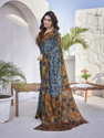YASHIKA Printed Bollywood Tussar Silk Saree (Multicolor)
