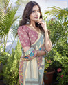 YASHIKA Printed Bollywood Tussar Silk Saree (Pink)
