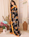 YASHIKA Printed Bollywood Tussar Silk Saree (Orange)