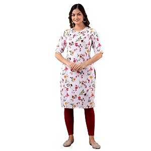 Yashika Womens Crepe Pink Straight Stitched Kurti