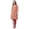 Yashika Women39s Crepe Pink Straight Stitched Kurti