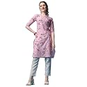 Yashika Women39s Crepe Pink Straight Stitched Kurti