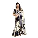 Yashika Women39s Floral Printed White Dola Silk