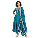 Yashika Women39s Silk Blend Embroidered Anarkali Kurta