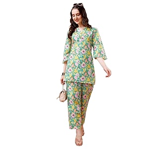 Yashika Women Trendy Printed Cotton Blend Straight