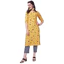 Yashika Women39s Crepe Pink Straight Stitched Kurti