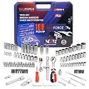 109PCS 1/2" Drive Socket Set – Heavy Duty CR-V Steel Mechanic Tool Kit with Ratchet, Wrenches, Sockets, Extension Bars – Automotive & Garage Use in Storage Case