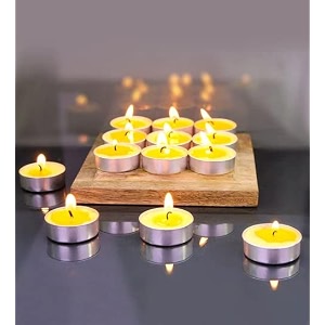 multi-purpose candles for home decorative smokeless pack of 50 pc39s diya tealight candle set yellow scented fragrance 12gm wax